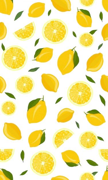 Lemon fruits  seamless pattern