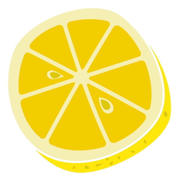 Lemon icon Cute juicy yellow citrus cut