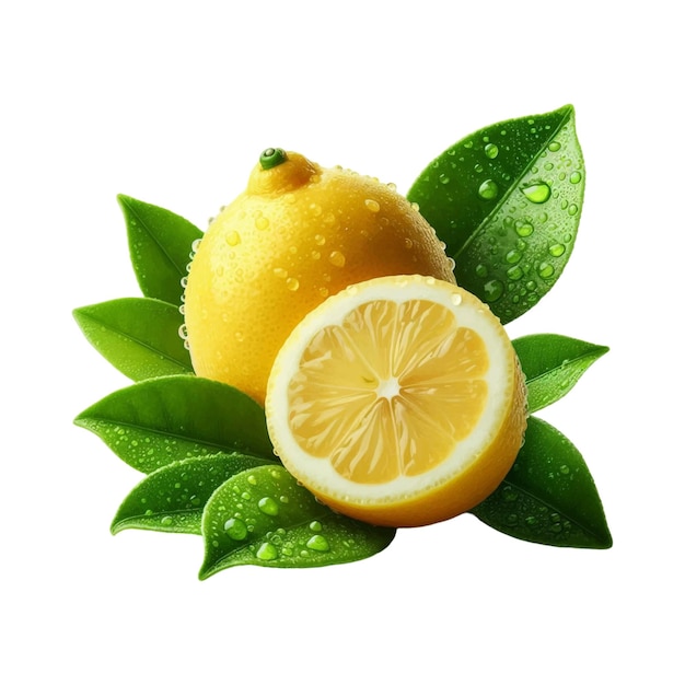 a lemon and a lemon cut pieces vector