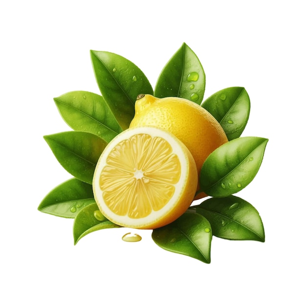 a lemon and a lemon on a white background