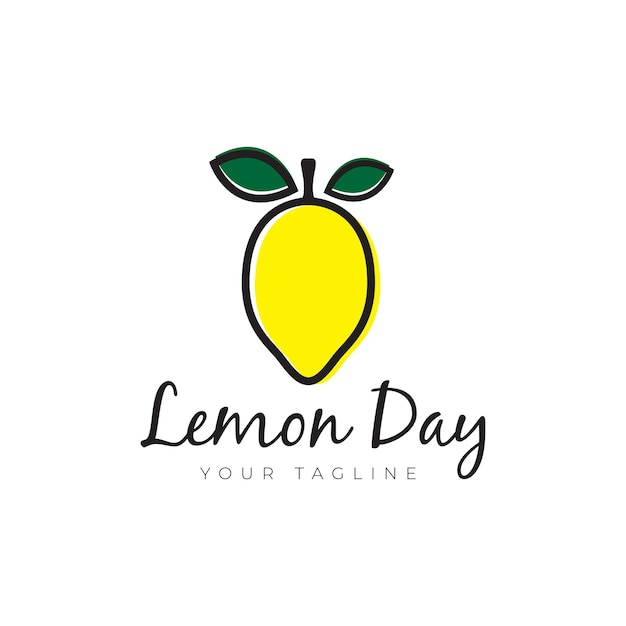 LEMON LOGO LINE ILLUSTRATION DESIGN VECTOR