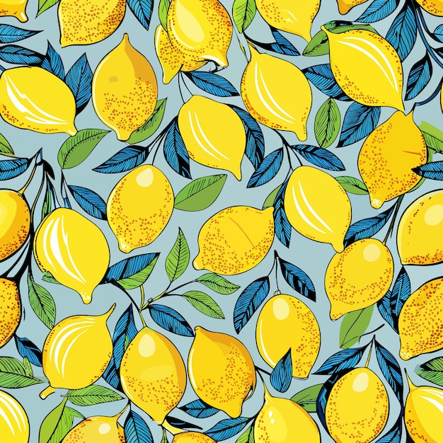 Vector lemon pattern vector illustration