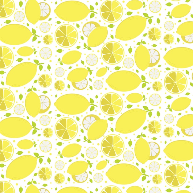 Lemon pattern with lemon and lemon slices