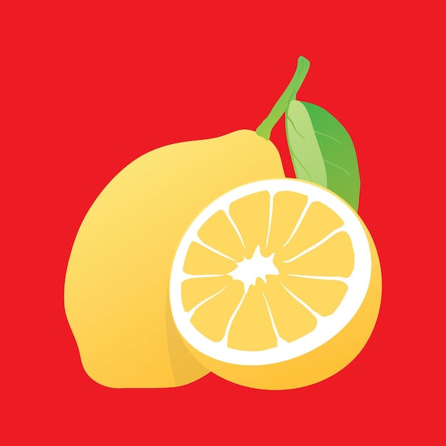 Lemon on a red background