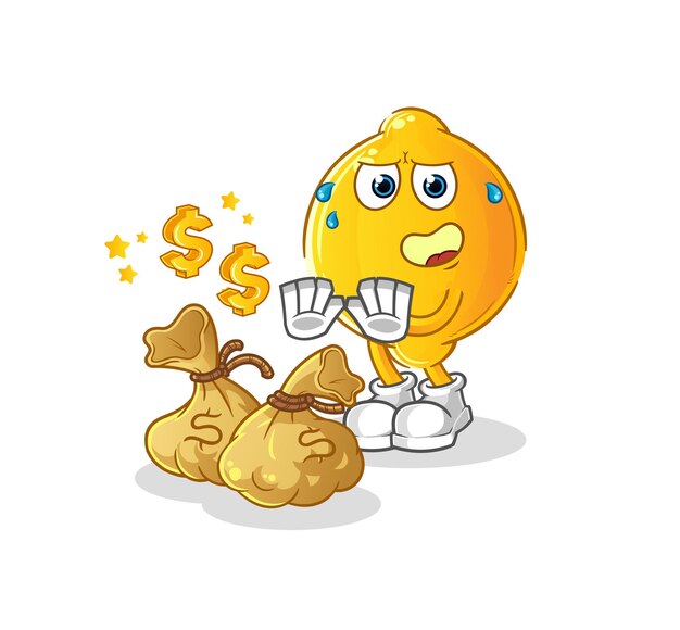 Lemon refuse money illustration. character vector