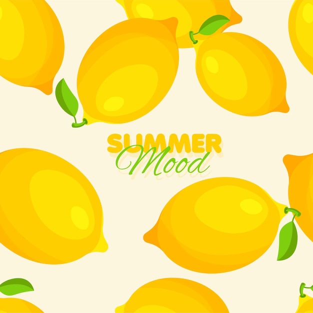 Lemon seamless pattern Summer mood