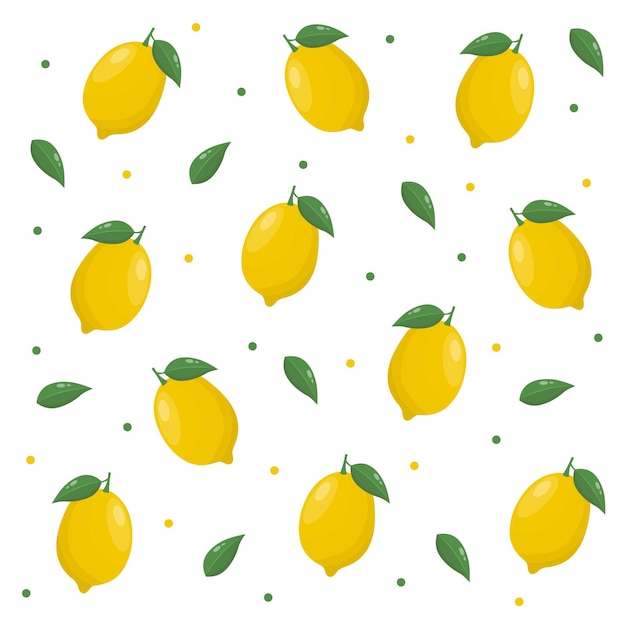 Lemon seamless pattern vector pattern On white background