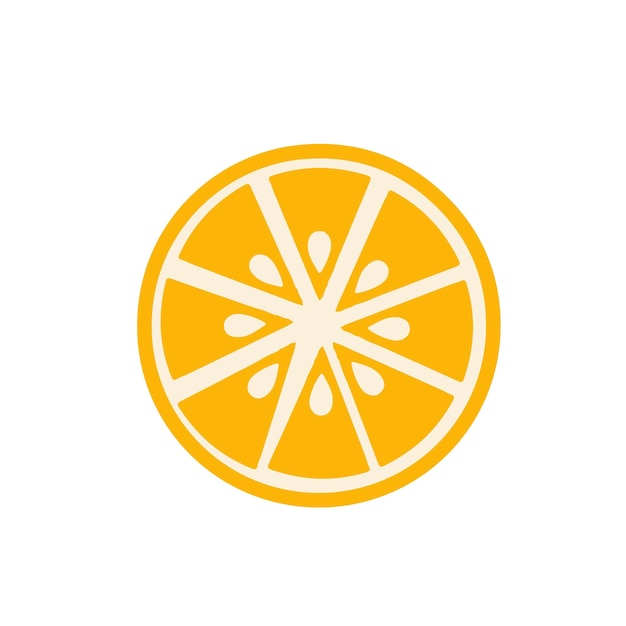 Lemon slice flat illustration design