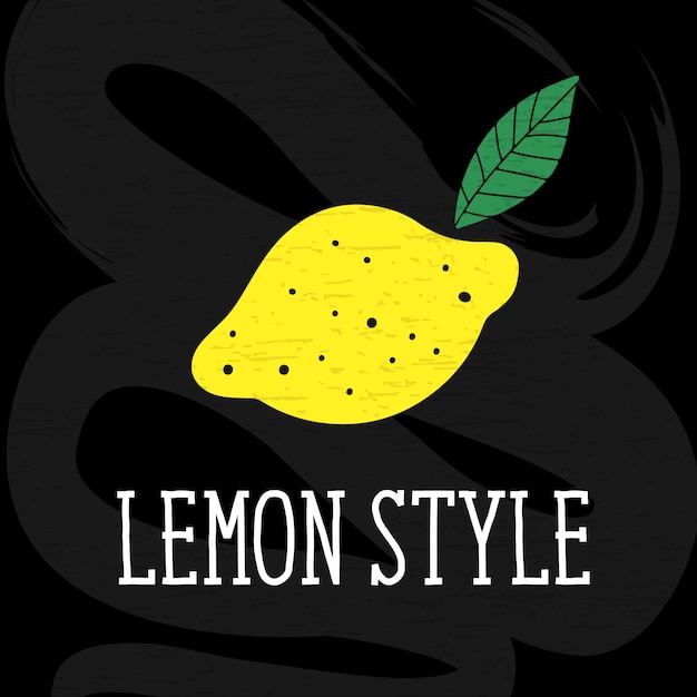 Lemon style vector illustration minimalism yellow chalkboard