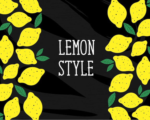 Lemon style vector illustration minimalism yellow chalkboard