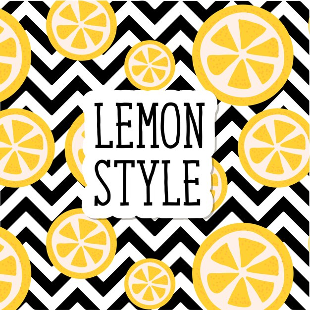 Lemon style vector illustration minimalism yellow kitchen