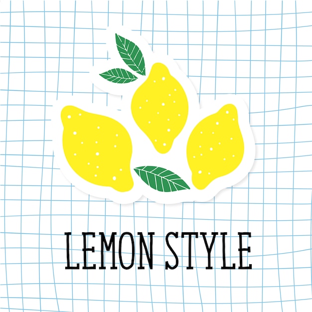 Lemon style vector illustration minimalism yellow kitchen