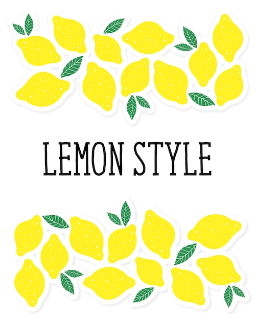 Lemon style vector illustration minimalism yellow kitchen