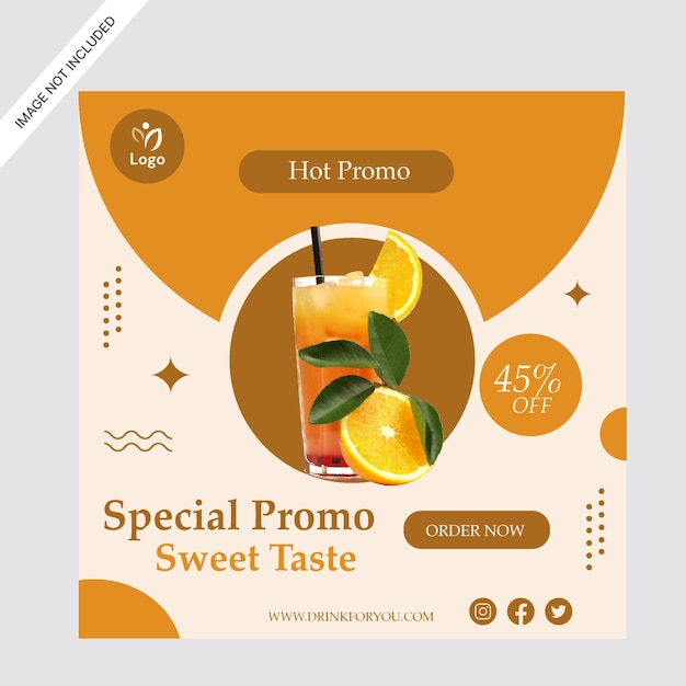 lemon tea social media promotion instagram post design template