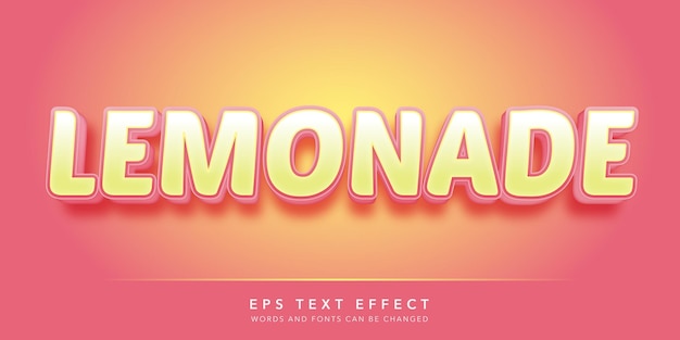 lemonade 3d editable text effect