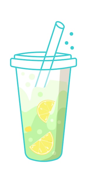 Lemonade Cup Takeaway Drink Icon Vector illustration