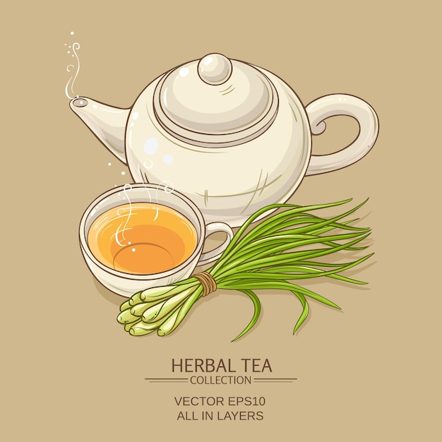 Lemongrass tea illustration