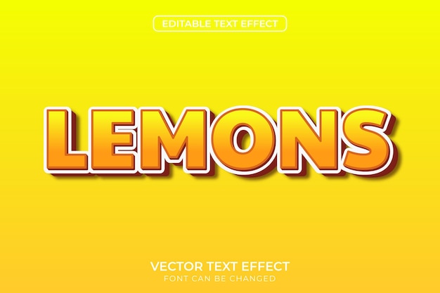 Lemons editable text effect vector