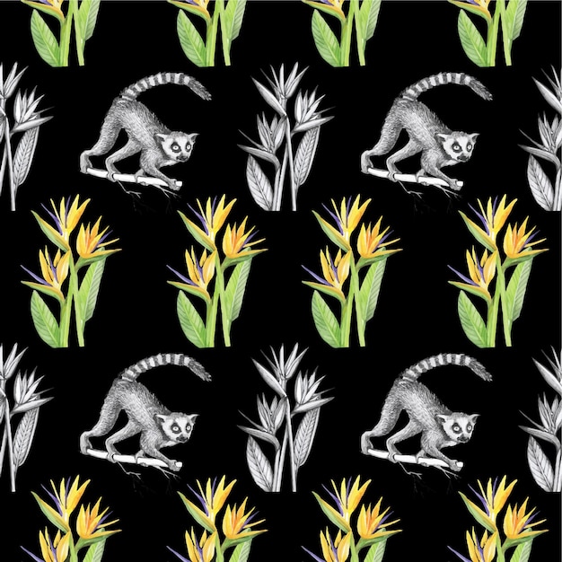 Lemurs pattern strelitzia