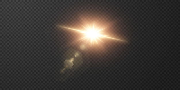 lens flare light effect on transparent background