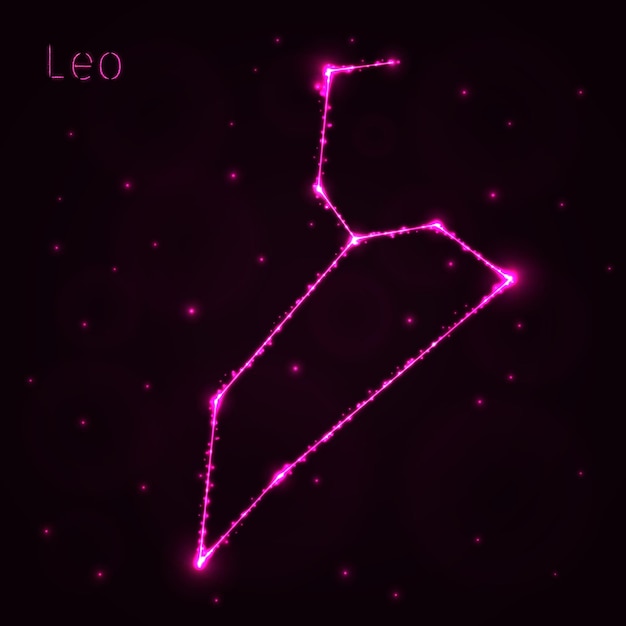 Leo silhouette of lights