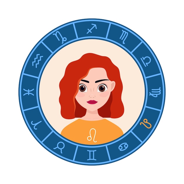 Leo vector illustration a cute girl is like a zodiac sign