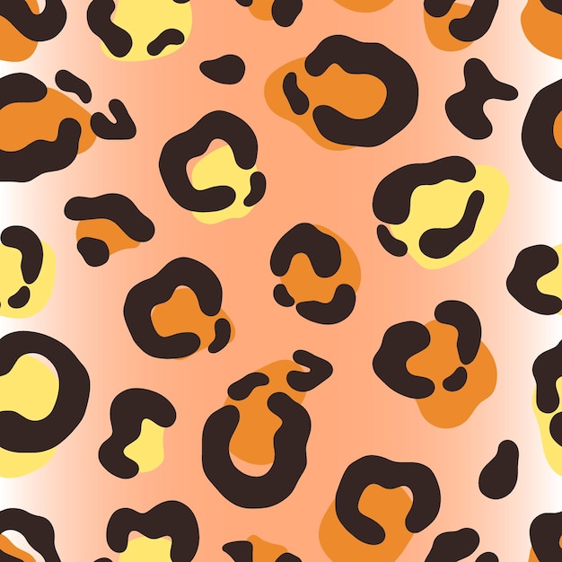 Leopard abstract print vector seamless pattern hand drawn