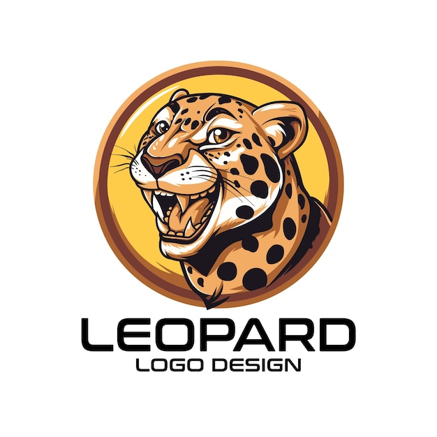 Leopard Cartoon Vector Logo Design