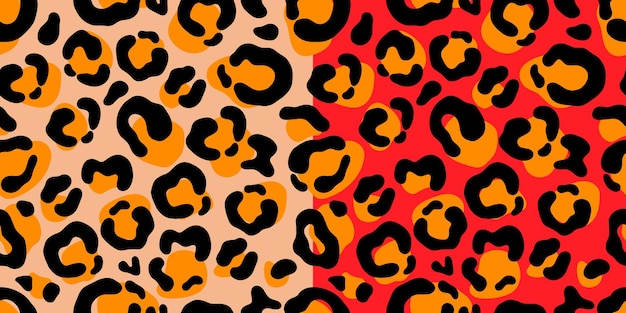 Leopard or cheetah color animal fur seamless vector pattern