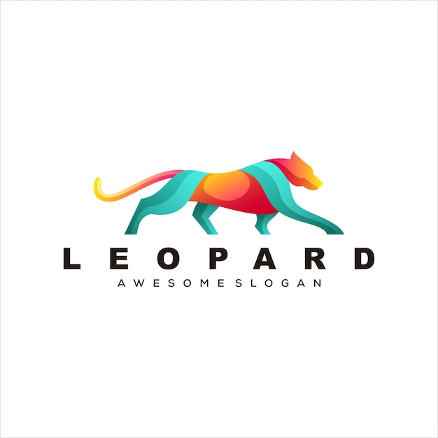 leopard colorful logo vector illustration