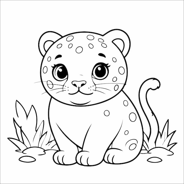 Leopard Coloring Page Drawing For Children