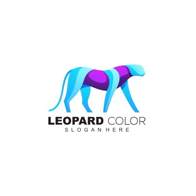 Leopard logo colorful design premium icon