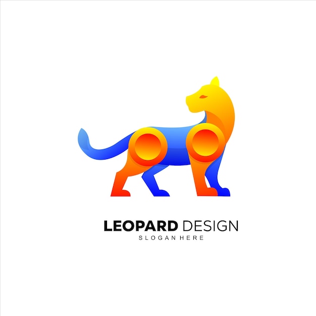 Leopard logo design colorful gradient