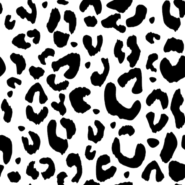 Leopard pattern black and white seamless