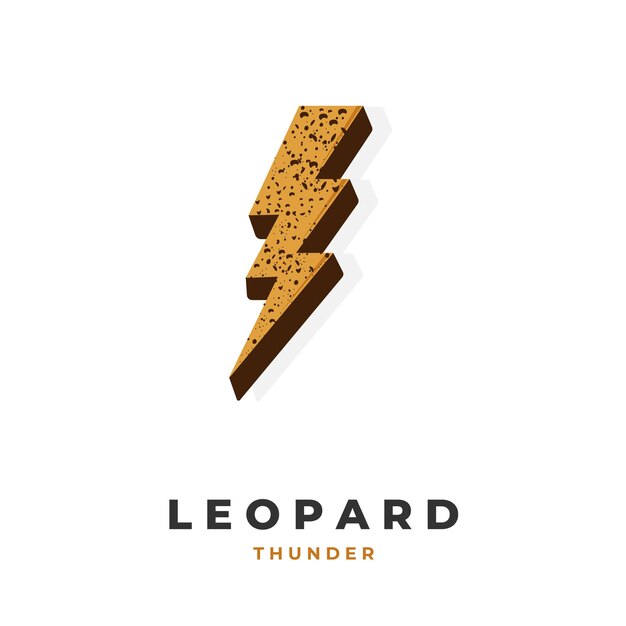 Vector leopard pattern lightning illustration logo