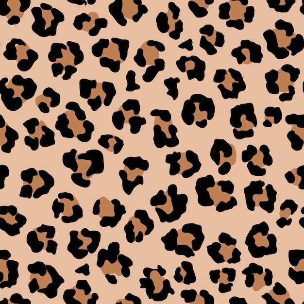 Leopard seamless pattern Wild animal print Vector african camouflage skin illusration