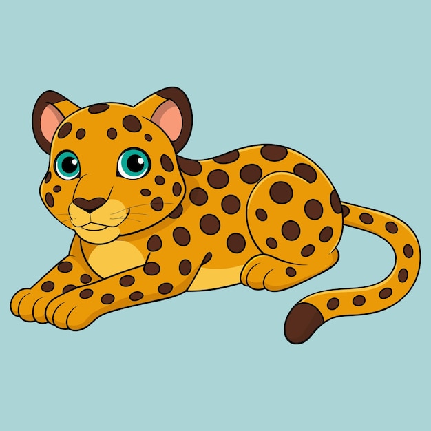 Leopard Sitting kawaii vector