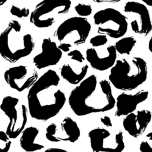 Leopard skin artwork imitation print vector seamless pattern