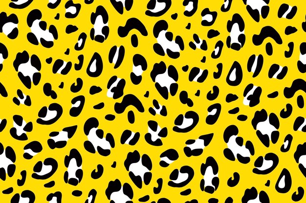 Leopard yellow and black seamless pattern Animalistic print