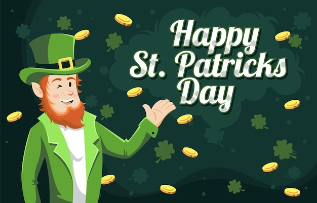 Leprechaun Background With Gold and Clover