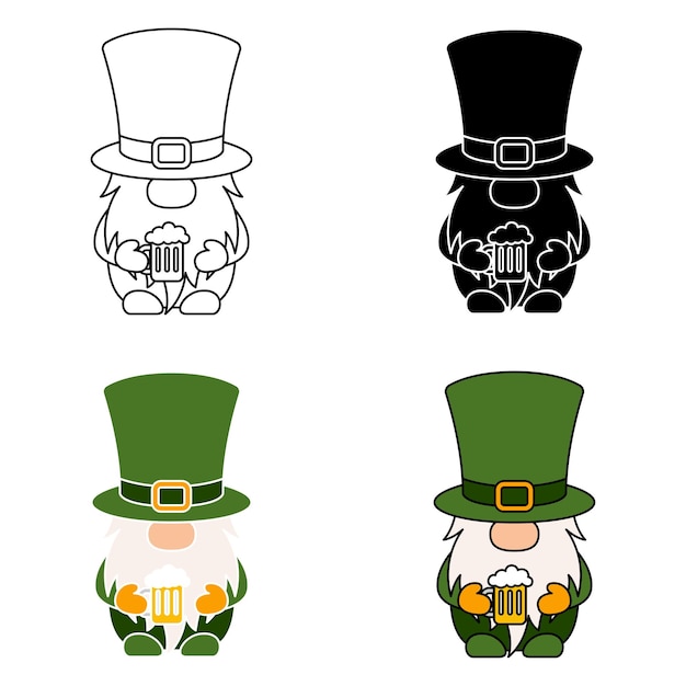 Leprechaun in flat style isolated