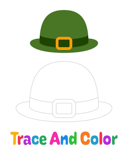 Leprechaun Hat tracing worksheet for kids