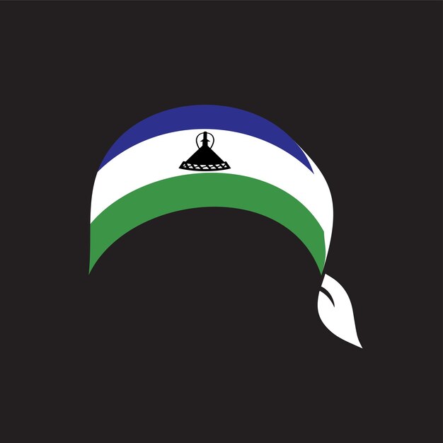 Lesotho flag headband vector