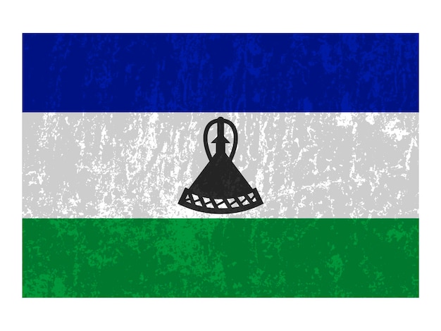 Lesotho grunge flag official colors and proportion Vector illustration