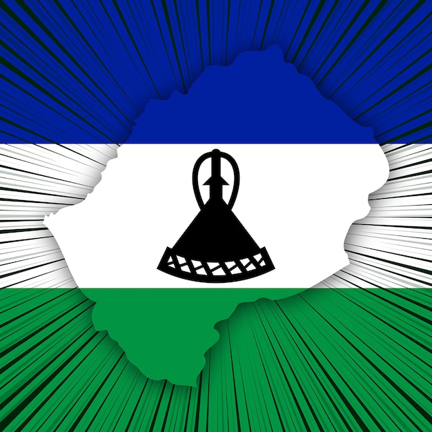 Lesotho Independence Day Map Design