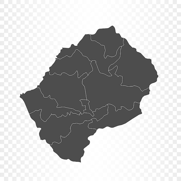 Lesotho map on transparent background