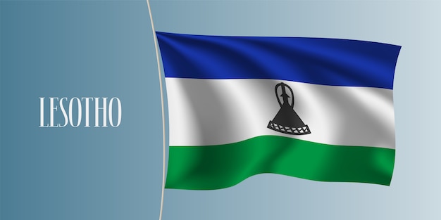 Lesotho waving flag