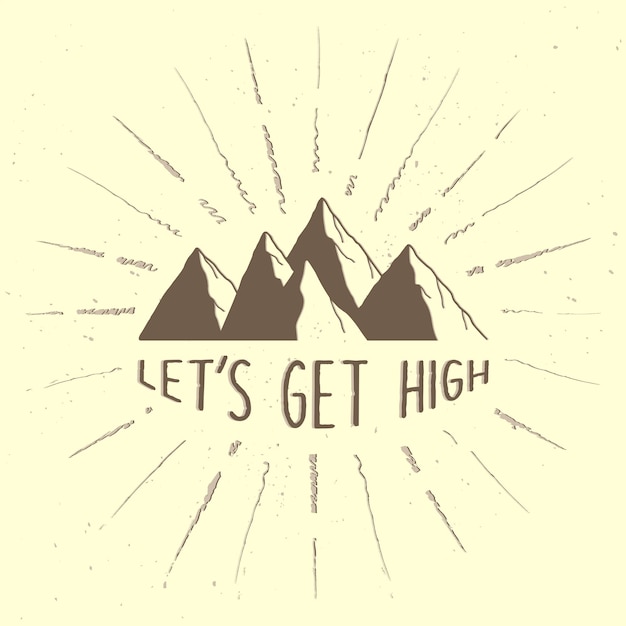 Let's get high and mountains with sunburst lines