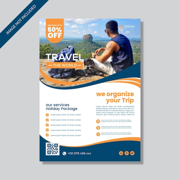 Let's travel flyer template in Vector format