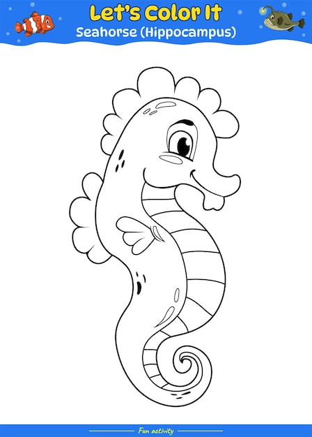 Lets color it Sea horse Cartoon